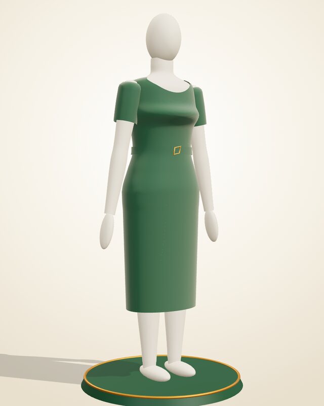 Corporate sheath gown on the C-Mes 3D mannequin