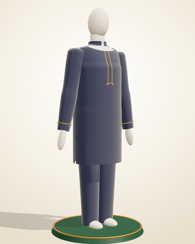Senator kaftan and trousers on the C-Mes 3D mannequin
