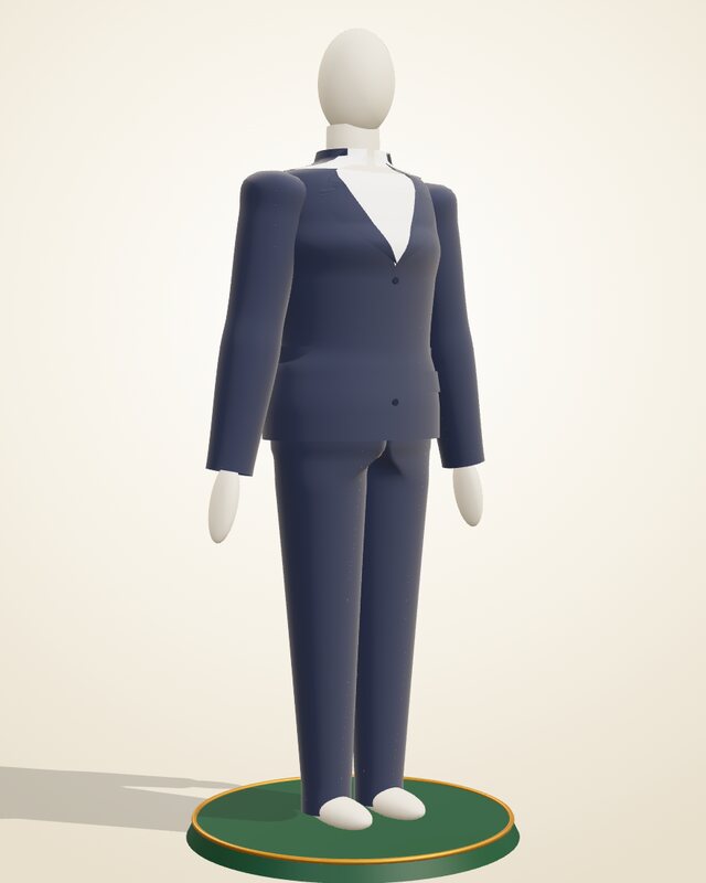 Suit: jacket and trousers on the C-Mes 3D mannequin